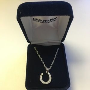 NWT Horse shoe silver necklace